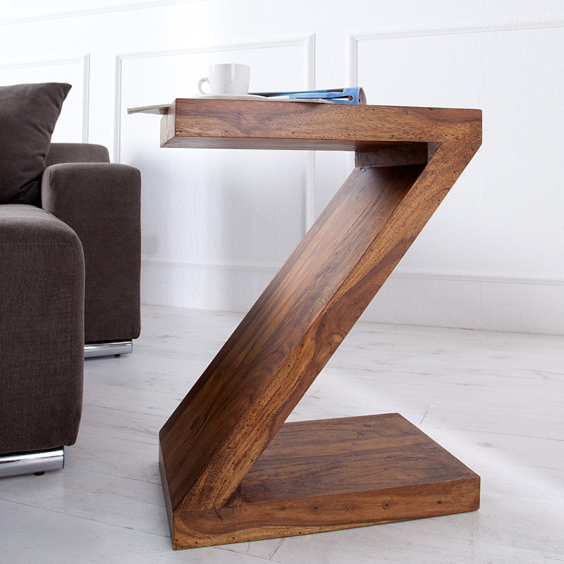 Theirry Solid Wood Abstract End Table