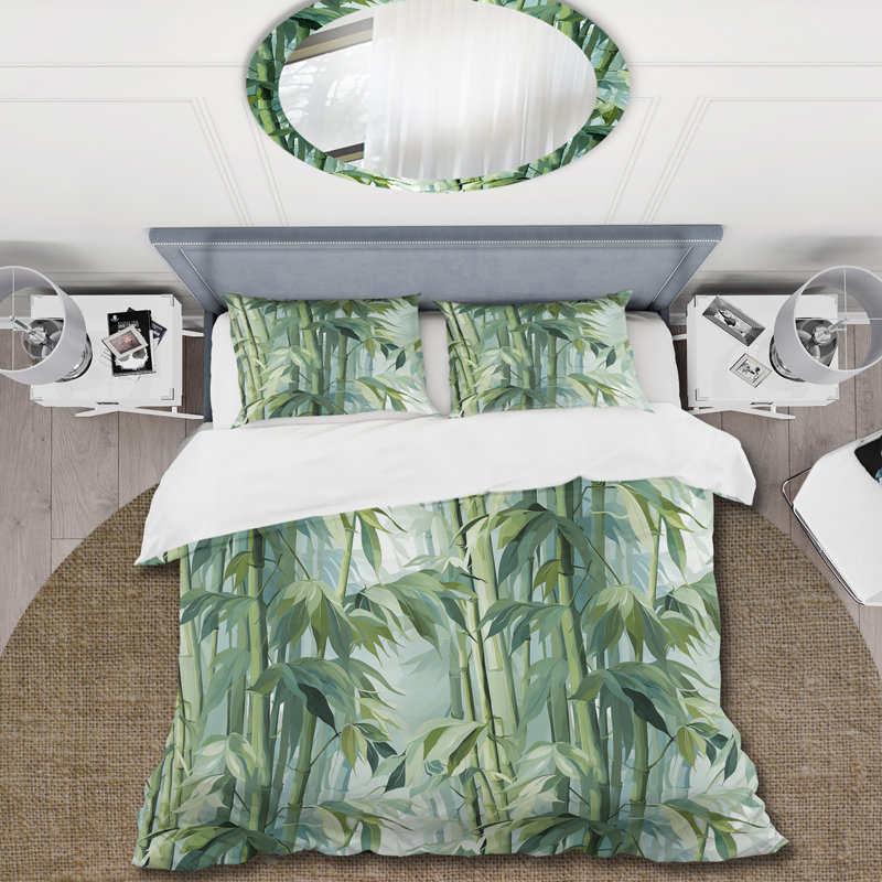 Ensemble de housse de couette Japon Bamboo Zen Channel, Housse de couette pour très grand lit et 2 très
