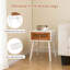 Table de chevet Bay Isle Home ™ avec tiroirs de rangement en rotin et pieds en bois massif pour la chambre à coucher-351114188
