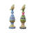 15.75in Spire Pillar With Bird Set Of 2 