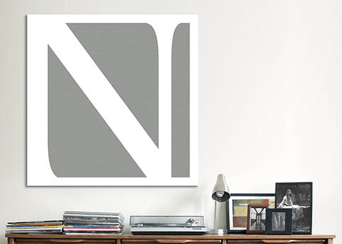 Lettres, monogrammes, & noms, H 18 po x l 18 po x P 1,5 po, N