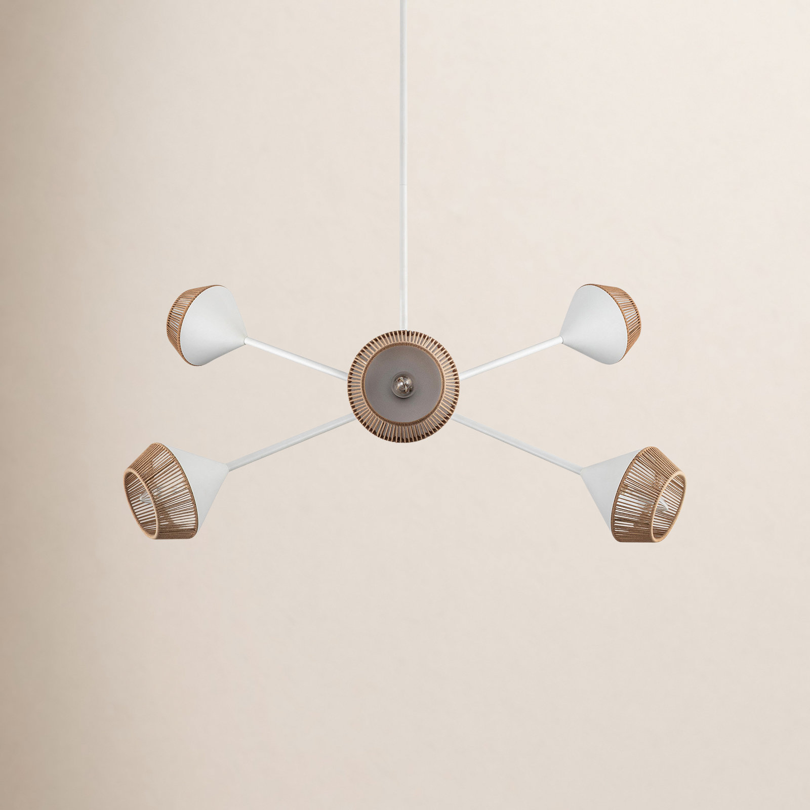Keaz 6 - Light Metal Sputnik Chandelier, Matte White