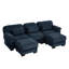 Canapé modulaire surdimensionné en U Cloud Couch Cloud, canapé 3 places avec 2 repose-pieds, coussins de siège épais et confortables, tissu en velours côtelé respirant
