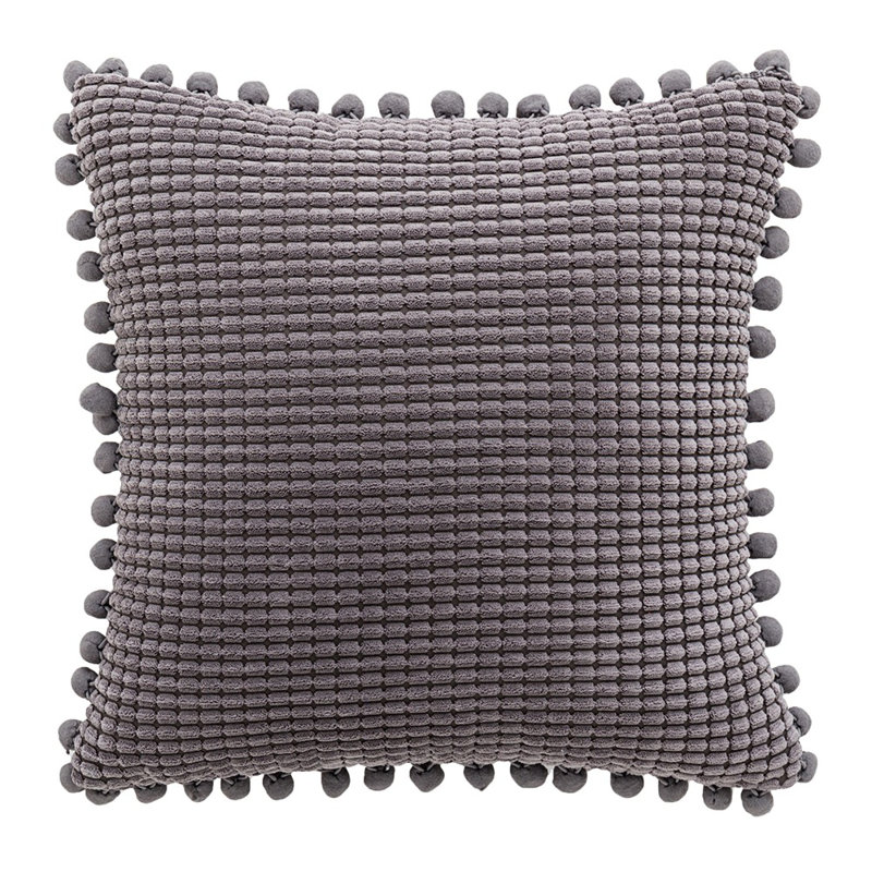 Housse de coussin Buda, Gris, Housse de coussin et insert