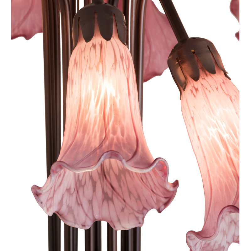 Meyda Tiffany & Stained Glass Table Lamp, Cranberry Red