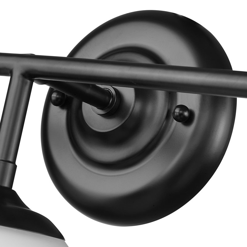 Lucht 3-Light Vanity Light with Opal Glass, Matte Black