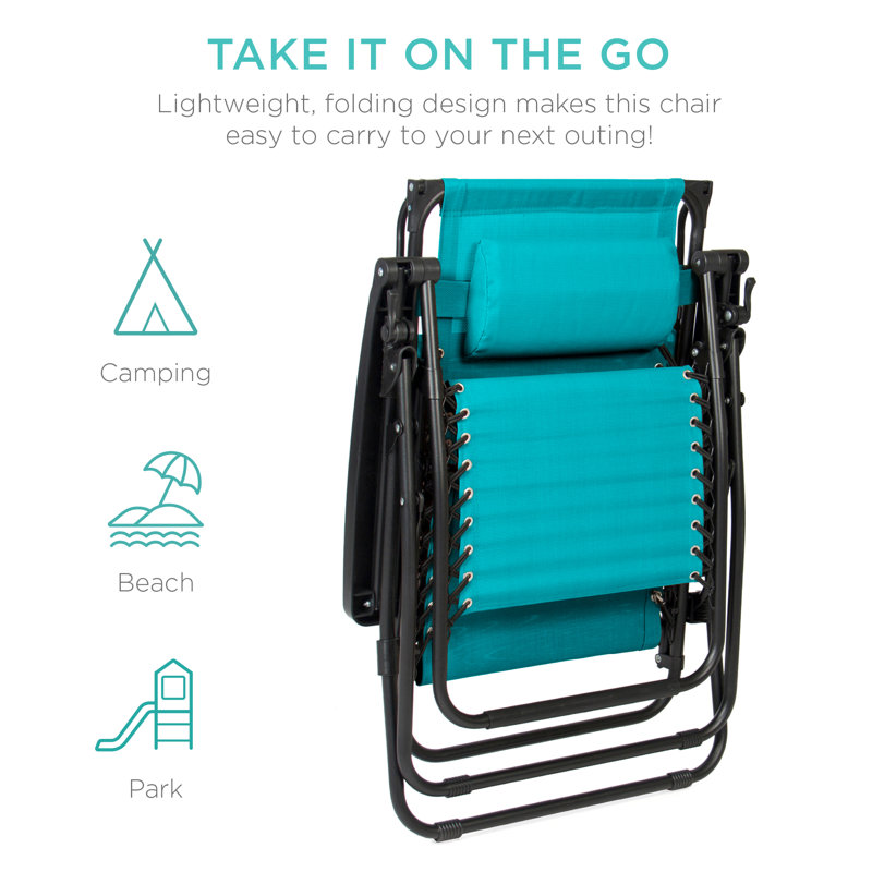 Alahia Folding Recliner Chair, Peacock Blue