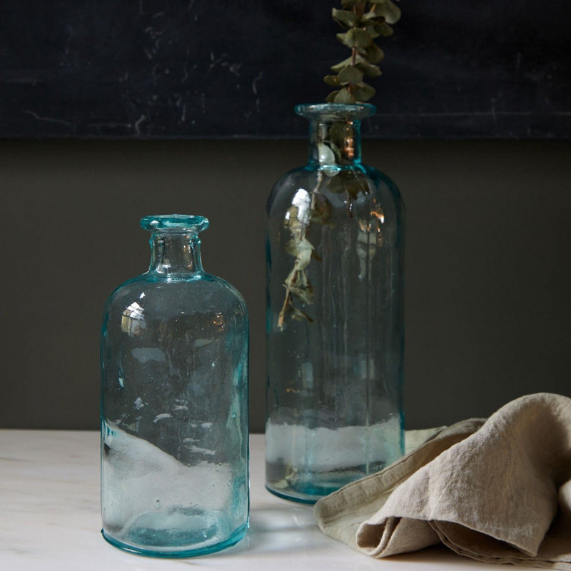 Bouteille en verre recyclé Tosca, transparent, H 11 po x l 4 po x P 4 po
