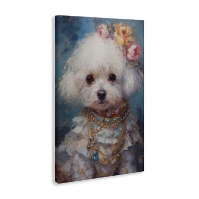 Victorian Era Bichon Frise Canvas, design by Wumples