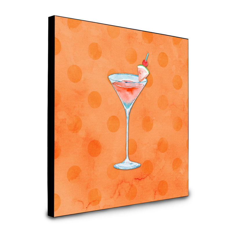Panneau mural martini art Dorning, Orange