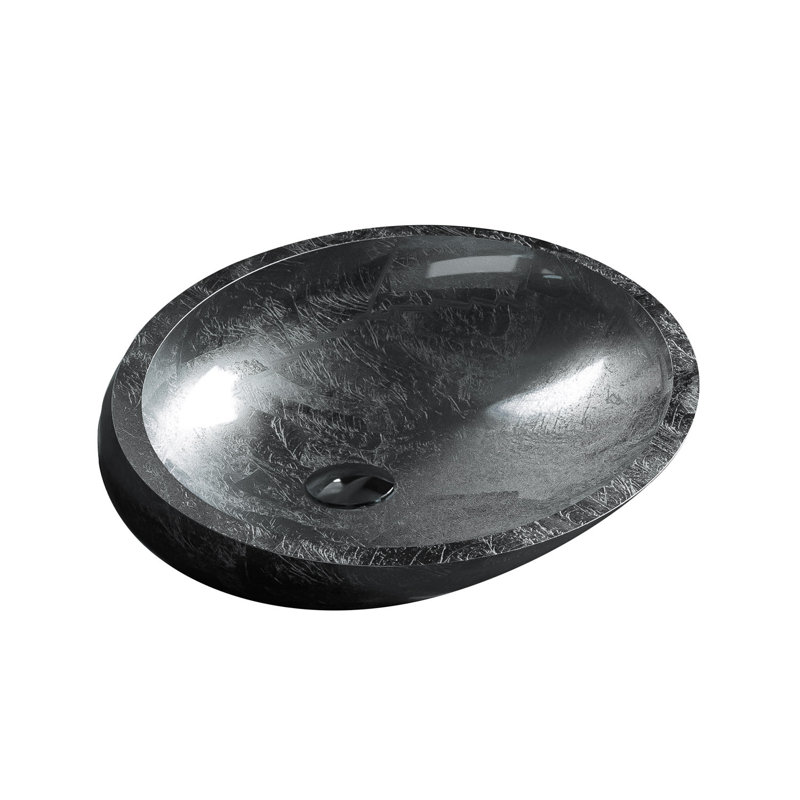 Lavabo de salle de bain vasque ovale Nova Max, Feuille d'argent