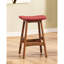 De 2 tabourets de hauteur de comptoir de style moderne Mid-Century, finition en bois de noyer massif et siège en similicuir rouge mat pour la cuisine, 2 sièges, espace de revêtement