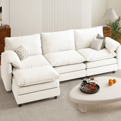  Canapé modulaire réversible en L avec repose-pieds 4 pièces l 106 po