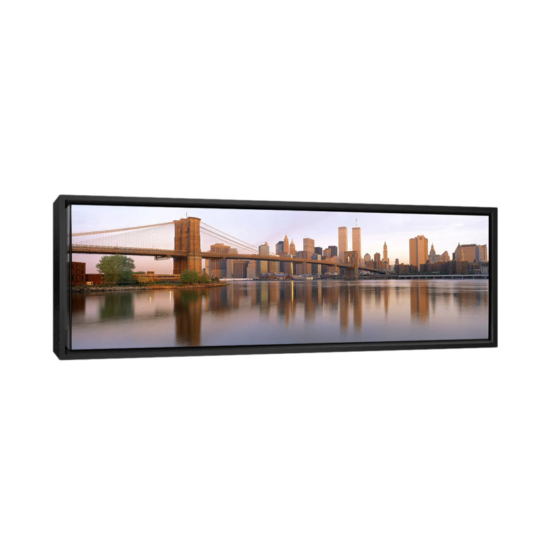 « panoramique brooklyn bridge manhattan, new york », reproduction de photo sur toile, H 16 po x l 48 po x P 1,5 po