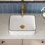 Vasque de salle de bain rectangulaire DeerValley Liberty 40,6 x 30,5 cm en porcelaine vitrifiée blanche à bordure noire — Bassine compacte pour salle d'eau