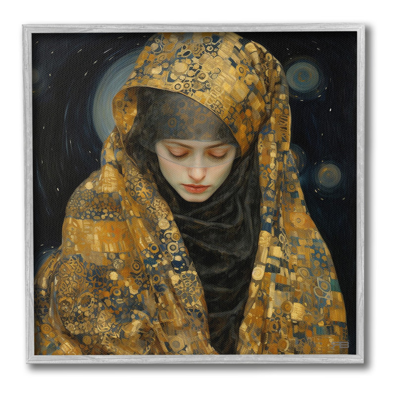Astral, géométrique, portrait, estampe numérique ArtbyRB, Giclée encadrée noir minuit, H 24 po x l 24 po