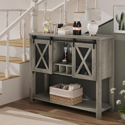Push Pull Barn Door Dining Cabinet, Sofa Control Table Cabinet by Gracie Oaks