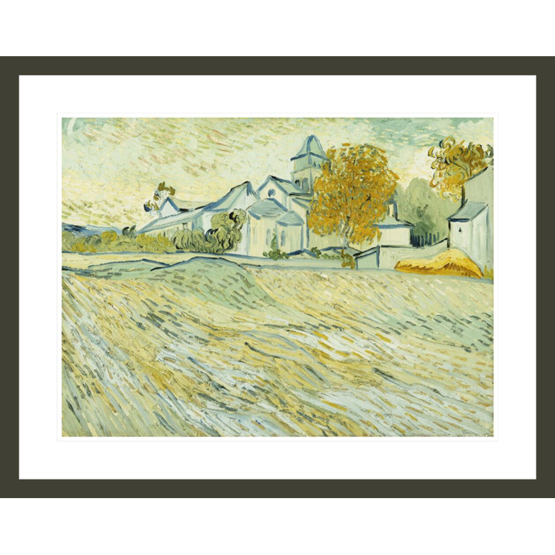 Vue de l'asile et de la chapelle Saint-Remy par Vincent van Gogh, impression giclée encadrée, H 23,49 po x l 29,5 po