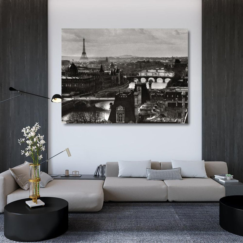 La seine et la ville de Paris, H 36 po x l 48 po