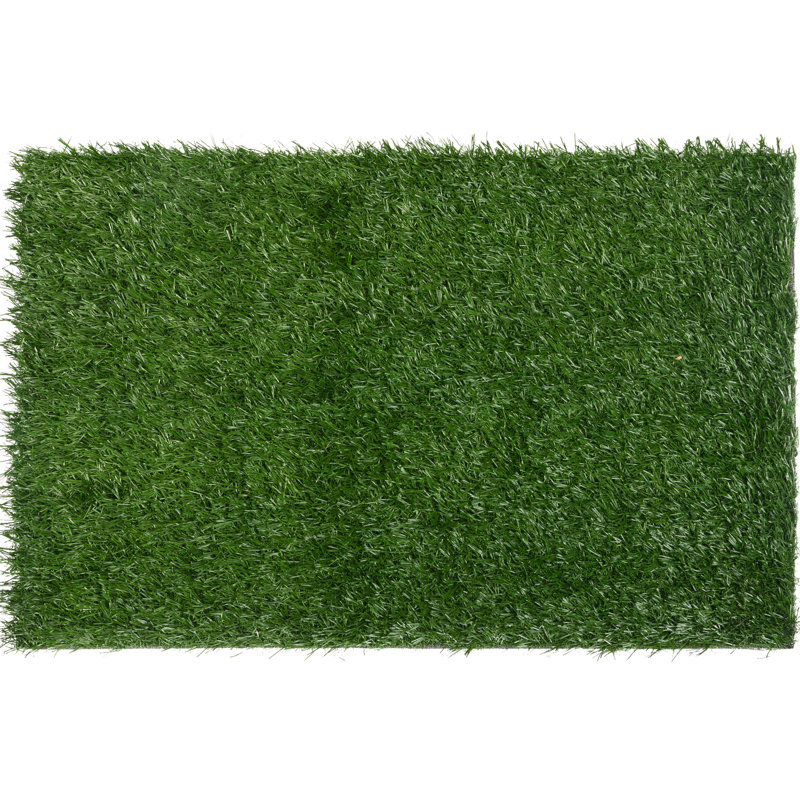 Ensemble de deux tapis d'urine pour animaux de compagnie en pelouse artificielle réaliste pour un excellent entretien intérieur dans les appartements et les patios avec fonction multi-site Facile à utiliser sans assemblage