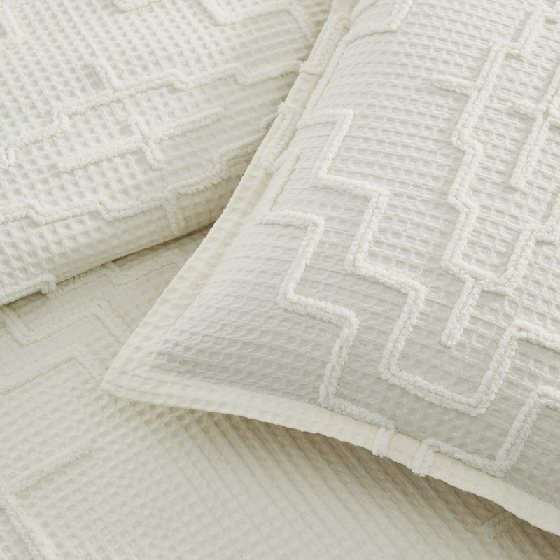 Kiva Steps Comforter Ivory King, King Comforter + 2 Shams, Ivory