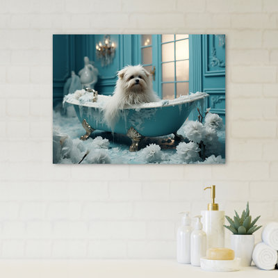 Bulles Doggy Bath Haven - impressions sur toile de salle de bain