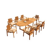 Outdoor 6 - Piece Teak Dining Set