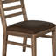 Ensemble de 2 chaises d'appoint Eray, dossier en échelle, teck, similicuir-112313401