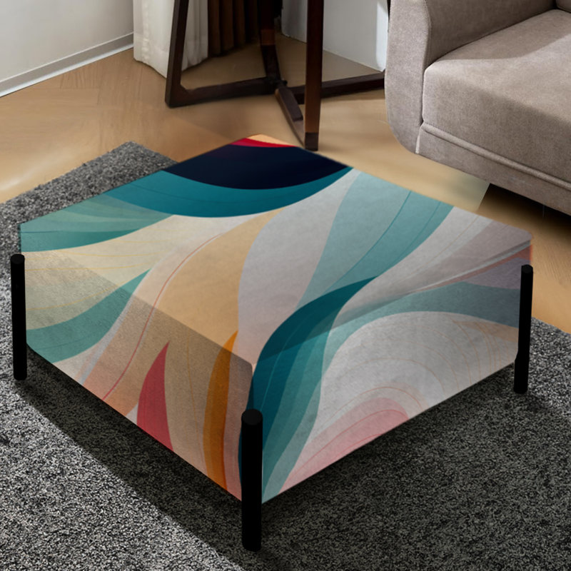 Modern Zen - Striped Large Square Ottoman