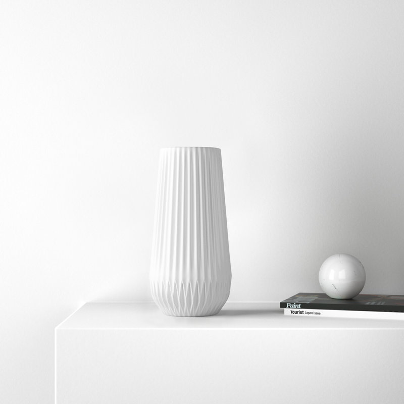 Laudine 11.5'' Stoneware Table Vase, White