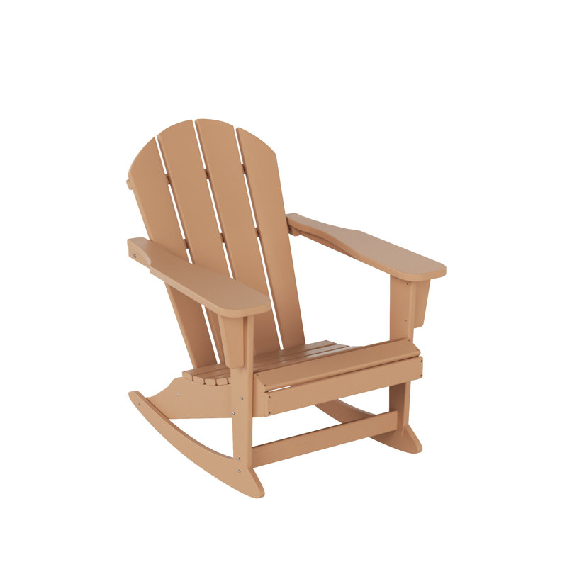 Chaise Adirondack berçante en PEHD Laguna, Teck