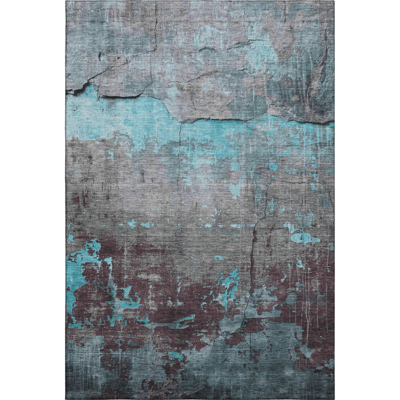 Premium Machine Washable Larrison AMF1780 Modern Rug, Rectangle 9' x 12'