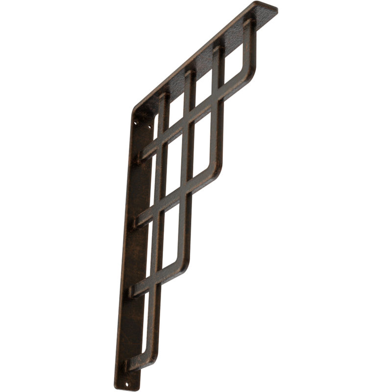 Support en fer forgé Diane, Bronze vieilli, H 15 po x l 1,5 po x p 12 po