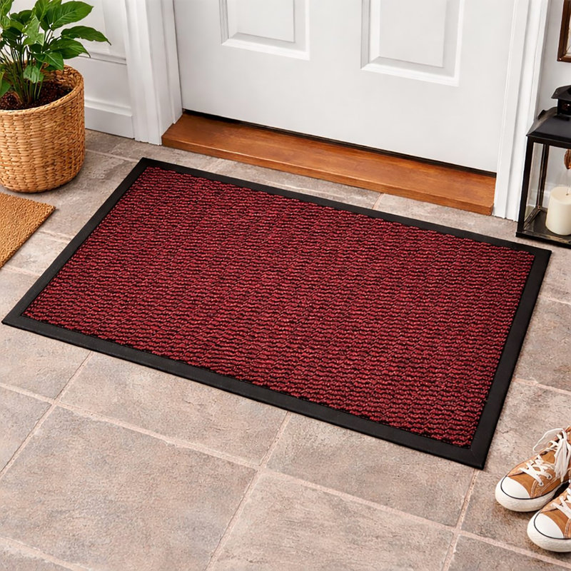 Lisa Non-Slip Indoor Doormat, Burgundy, 32" W x 47" L