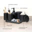 Ensemble 6 pièces d'accessoires de salle de bain Black Stone - Organisateur de comptoir pour salle de bain - Ensemble de décor élégant et fonctionnel