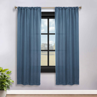 Moriah Millendon Solid Modern Polyester Rod Pockets Room Darkening Curtain Pair