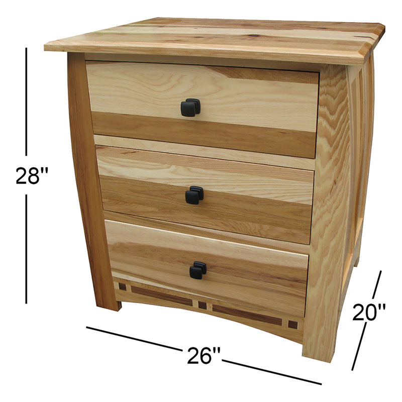 Asdsit 3-drawer Solid Wood Nightstand