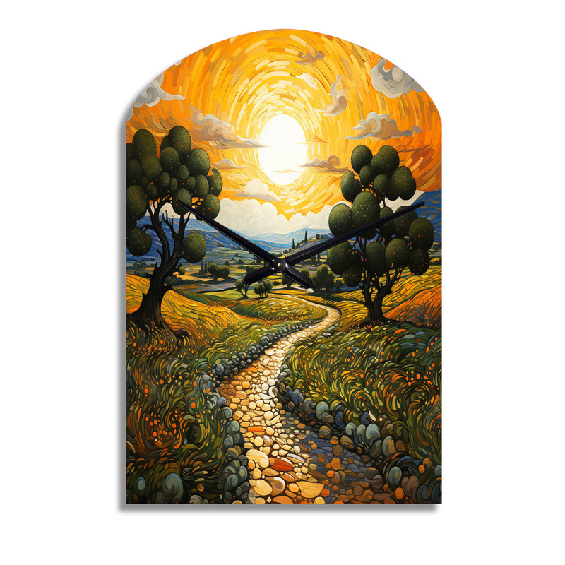 Horloge murale Vangogh Olive Grove In Province - Vangogh, Grand