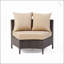Canapé simple Pt Limon: conception moderne sans accoudoirs courbée, faux rotin durable, coussins résistants à l'eau pour une détente en plein air-2032899082-2032899083