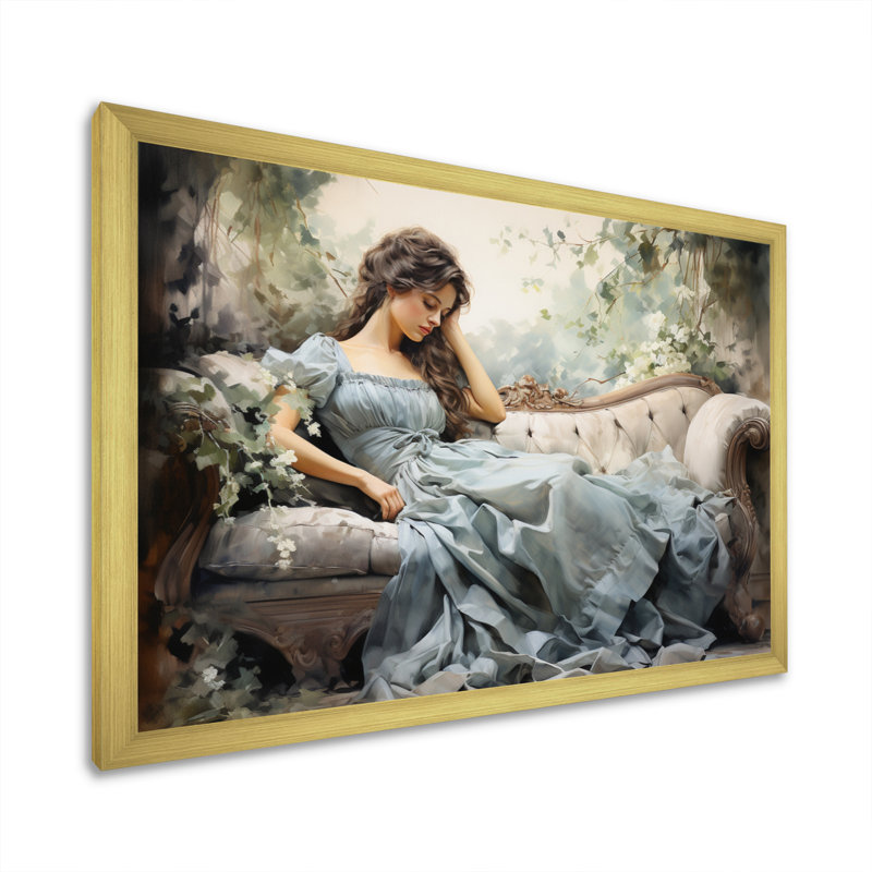 Besime Fashion 1850S Suffused Portrait - Print, H 34 po x l 44 po x P 1,5 po, Cadre doré à une seule photo