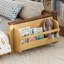 Lit superposé double au-dessus de double en bois massif avec toit, fenêtres, bibliothèque de rangement et tiroirs, conception détachable, naturel-1032568391