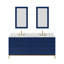 Meuble-lavabo de comptoir en marbre blanc 72 "avec miroir Bristol Carrara Bristol-1158618265