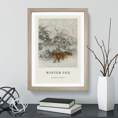 Fox In The Snow Vol.4 by Bruno Liljefors - Single Picture Frame Print