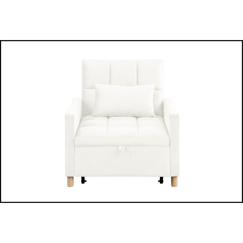 Méridienne de 31,3 po de largeur Amarria, Tissu beige