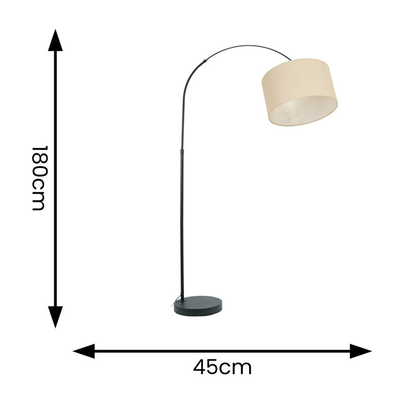 Rinnah 180cm Matte Traditional Floor Lamp, Natural
