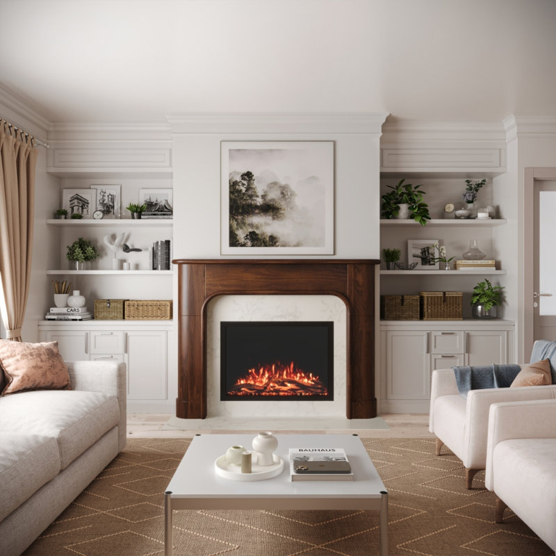 Willow Bend Wood Fireplace Mantel, Matte Clear Stain, 80"