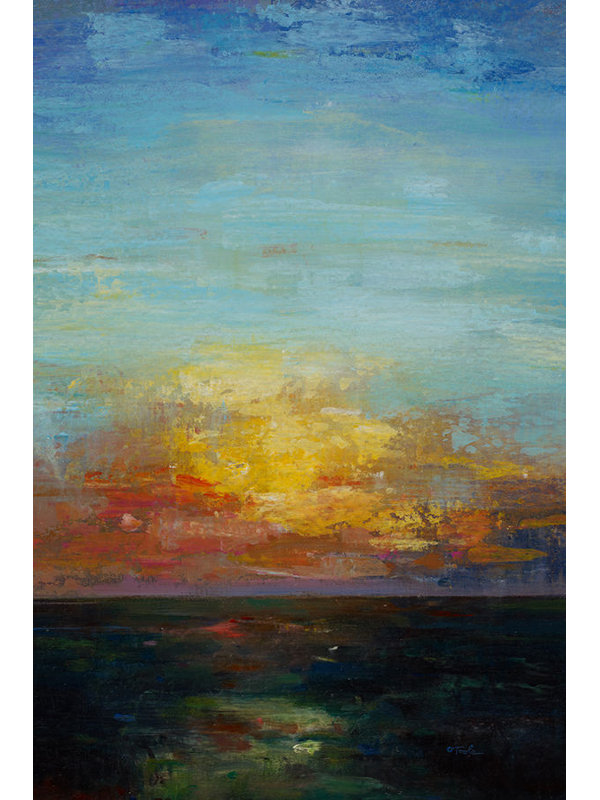 «Sun Glow I» par Chelsea Art Studio - impression d'art graphique, H 45 po x l 30 po x P 1,5 po, Extérieur