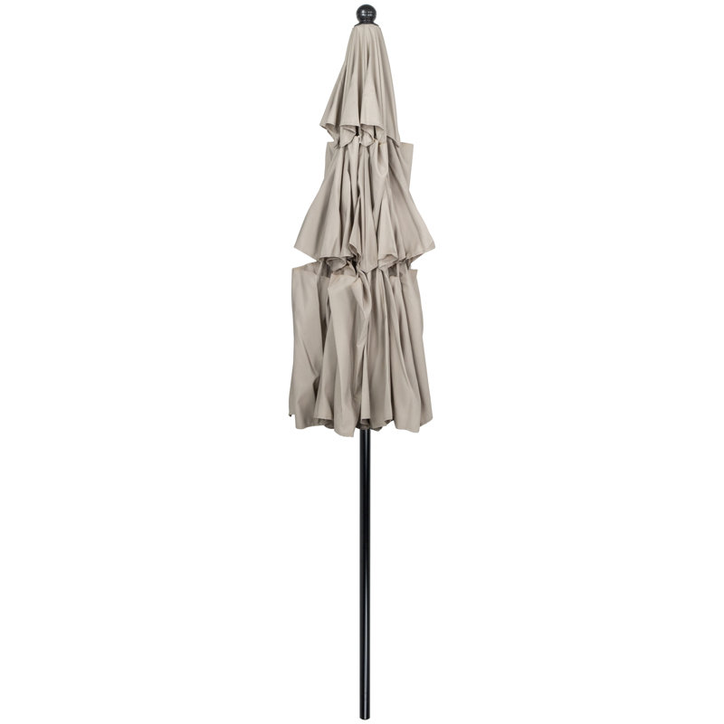 Parasol de marché pour terrasse 9,75 pi avec manivelle et inclinaison, Beige