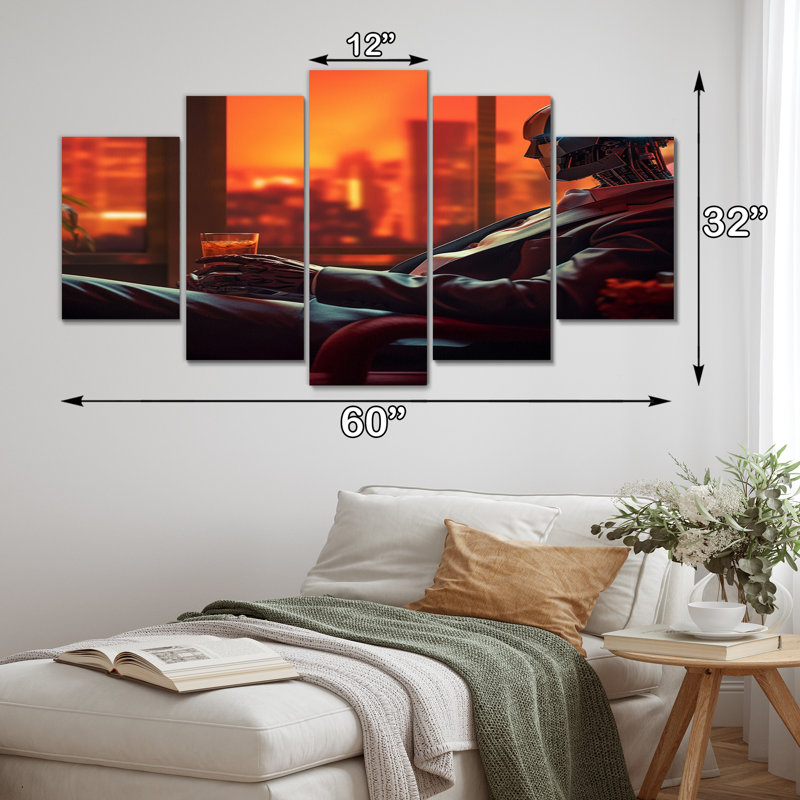 Sibert - Robot Wall Art Print - 5 Panels