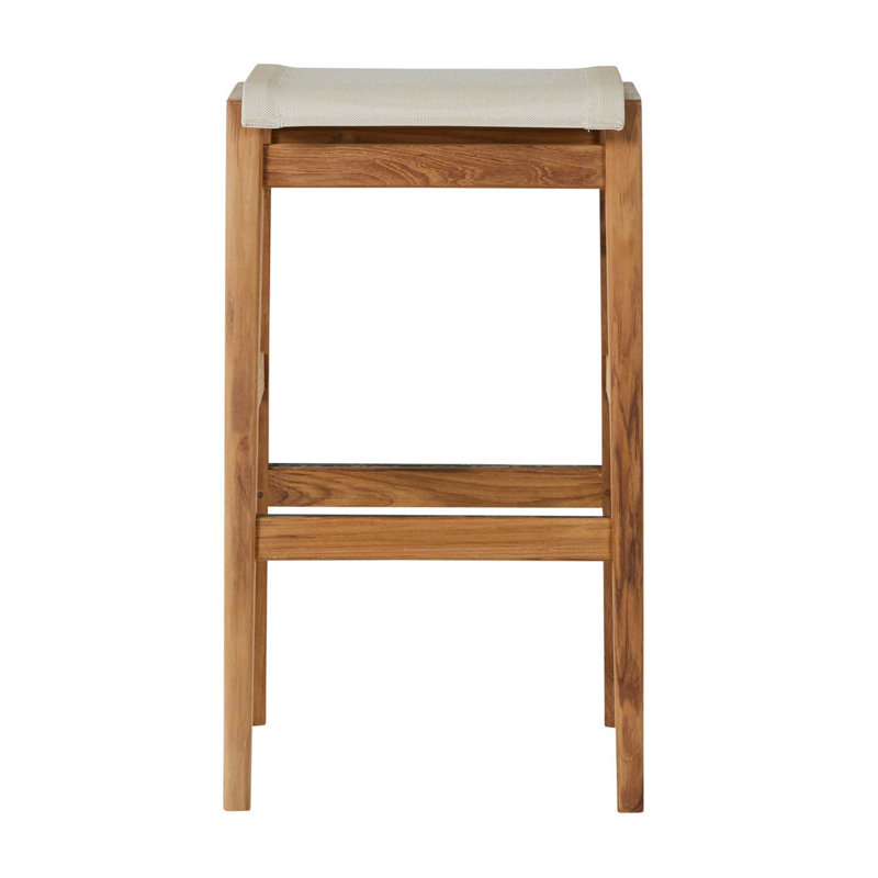 Coast Patio Bar Stool, Natural Teak Frame/Canvas Sling